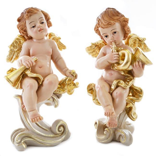 COPPIA ANGELI IN RESINA 34012 CM.17,5