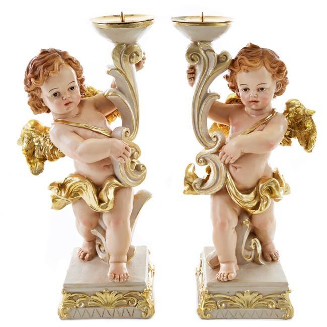 COPPIA ANGELI IN RESINA 34013 CM.25