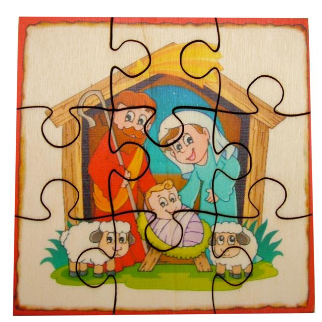 PUZZLE NATALE IN LEGNO CON NOVENA
