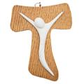 CROCE TAU LEGNO C/CORPO IN RESINA