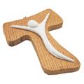 CROCE TAU LEGNO C/CORPO IN RESINA