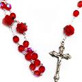 ROSARIO CRISTALLO 907/580 C/FIORE C/AST. 7X5S RUBINO