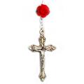 ROSARIO CRISTALLO 907/580 C/FIORE C/AST. 7X5S RUBINO