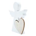 ANGELO CUORE STILIZZATO PORCELLANA LEGNO 14,3 CM