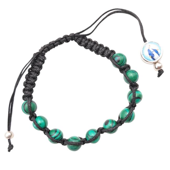 BRACCIALE MALACHITE 8 SU CORDA A4