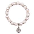 BRACCIALE PERLA 10 C/ELASTICO A5 BIANCO