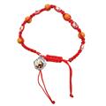 BRACCIALE LEGNO SU CORDA 0916 ROSSO