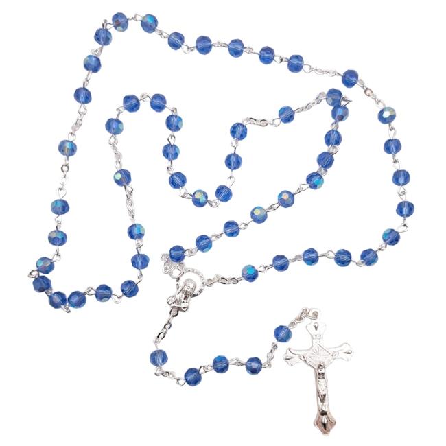 ROSARIO SEMICRISTALLO MC6 CELESTE