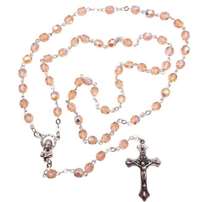 ROSARIO SEMICRISTALLO MC6 ROSA