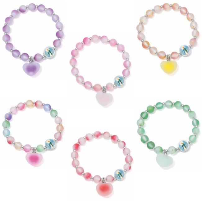 BRACCIALE VETRO C/CUORE B207 ASS.