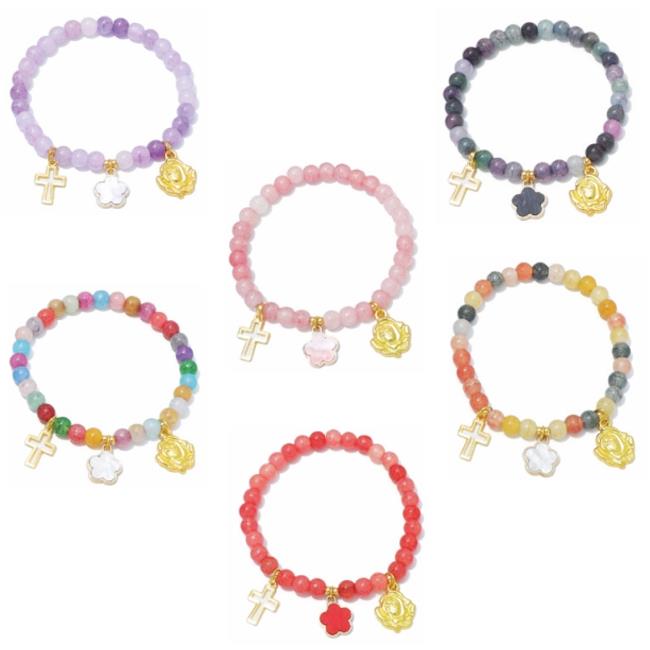BRACCIALE VETRO DORATO B217 ASS.