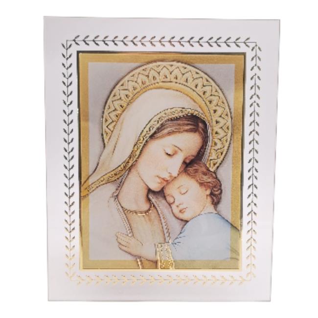 MADONNA C/BAMBINO 17X21 VETRO SERIGR. LS8003