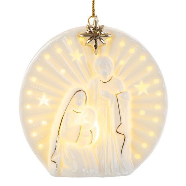 APPENDINO SACRA FAMIGLIA PORCELLANA LED 9,5X5X10 CM.